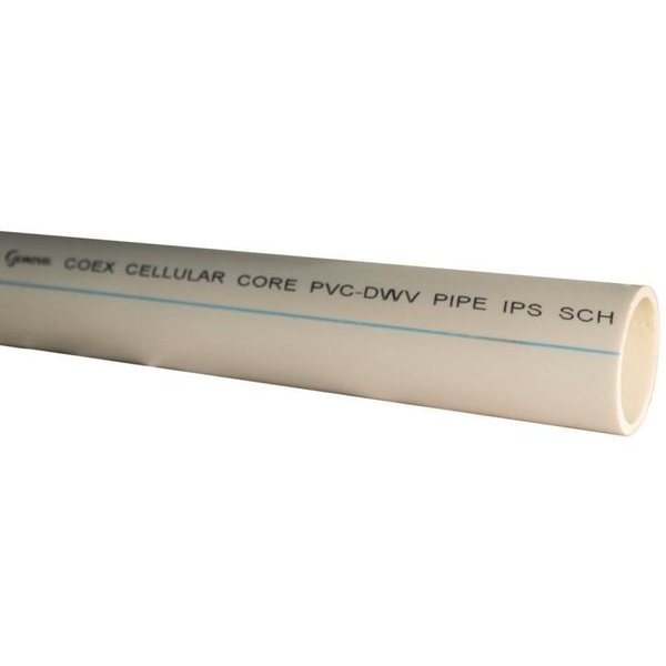 Genova JM Eagle Pipe, 112 in, 20 ft L, Solvent Weld, SCH 40 Schedule, PVC, White 30650